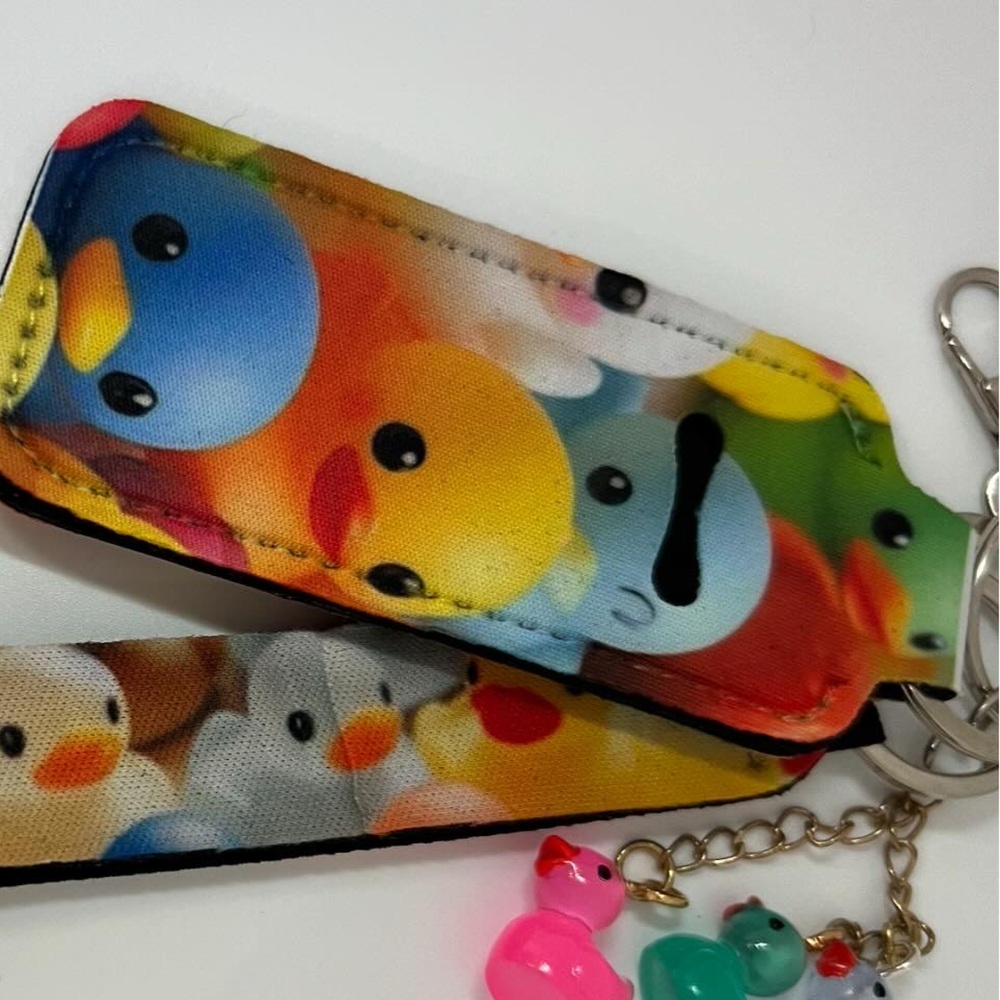 Duck keychain and lipgloss holder purse dangle